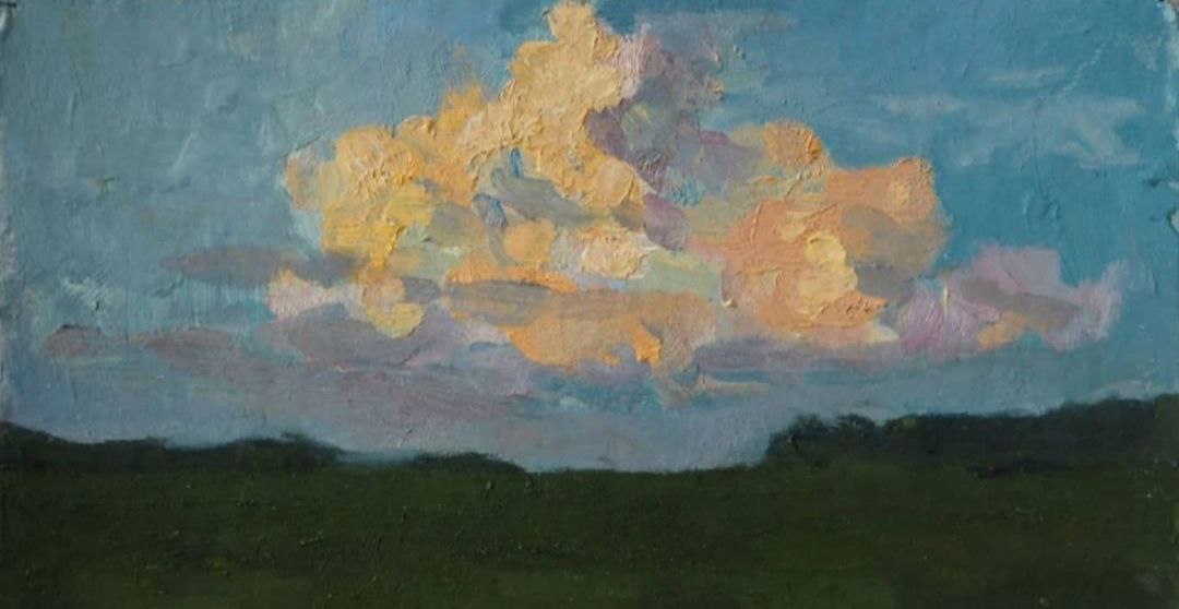 A large orange cloud